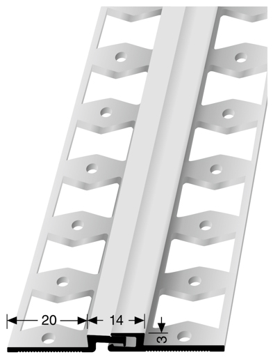 MPlus Bewegungsfugenprofil 317 G 270cm 3,0mm Alu Silber elox. F4